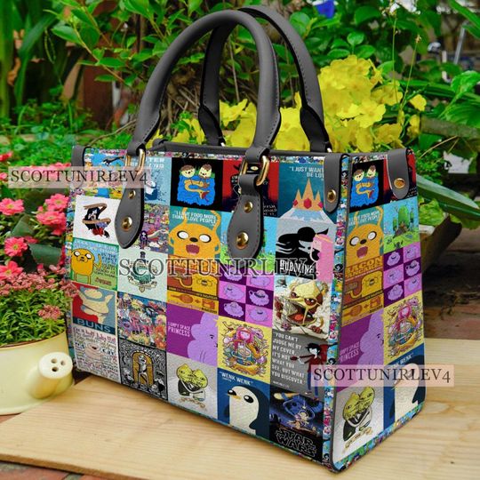 Adventure Time Handbag, Adventure Time Leather Bag, Adventure Time Movie Shoulder Bag, Crossbody Bag, Top Handle Bag, Vintage HandBag