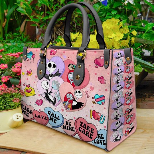 Jack Skellington Love Handbag, Jack And Sally Travel Bag, Women Bag