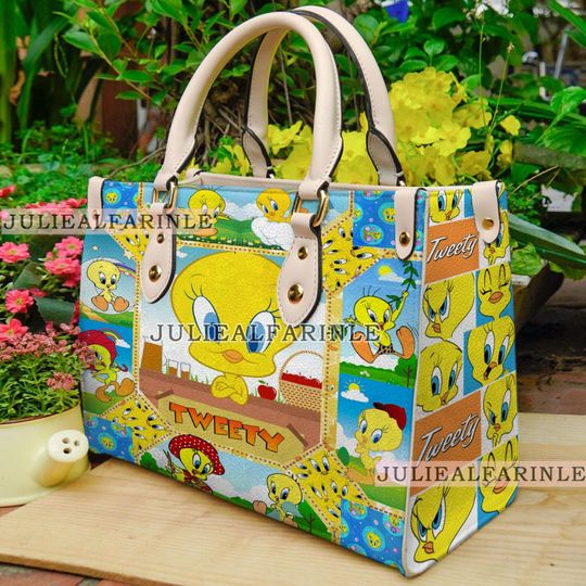 Cute Tweety Bird Handbag, Tweety Bird Leather Bag, Tweety Bird Shoulder Bag, Crossbody Bag, Top Handle Bag, Vintage HandBag