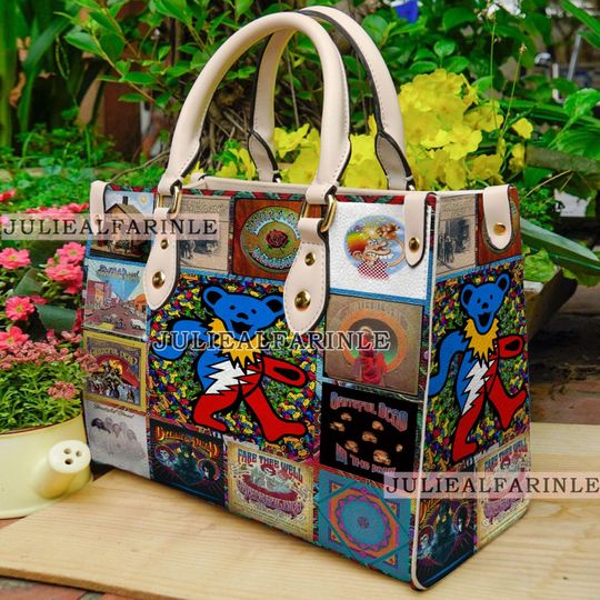 Grateful Dead Handbag, Grateful Dead Leather Bag, Grateful Dead Shoulder Bag, Crossbody Bag, Top Handle Bag