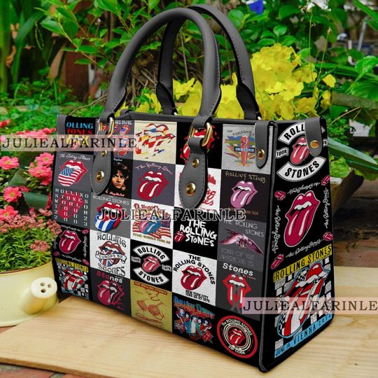 The Rolling Stones Handbag, The Rolling Stones Leather Bag, Christmas Shoulder Bag, Crossbody Bag, Top Handle Bag, Vintage HandBag