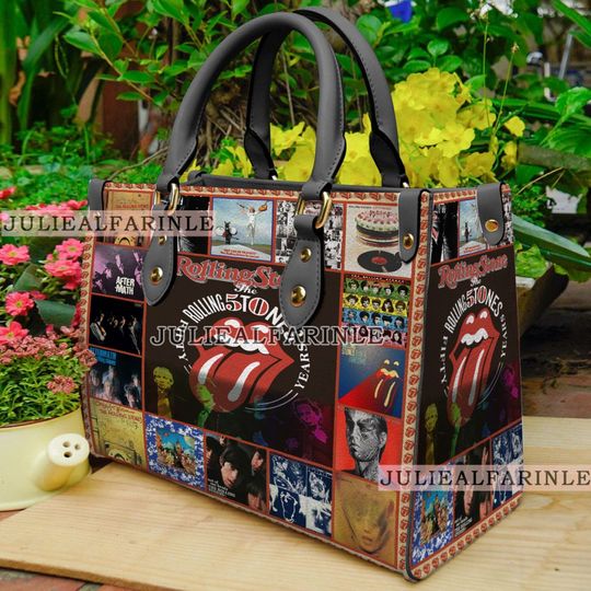 The Rolling Stones Handbag, The Rolling Stones Leather Bag, Christmas Shoulder Bag, Crossbody Bag, Top Handle Bag, Vintage HandBag