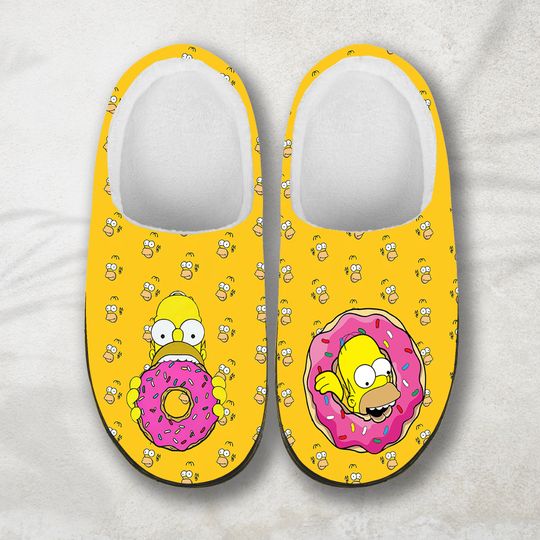 The Simpsons Family Cozy Unisex Winter Slippers, The Simpsons Movie Winter Shoes, Custom Slipper, Soft Indoor Shoes for Ultimate Comfort