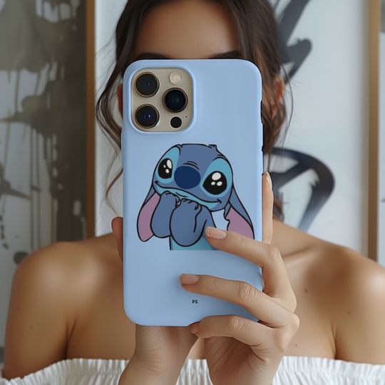 Cute Stitch Phone Case, Cartoon Stitch iPhone Case, iPhone 15