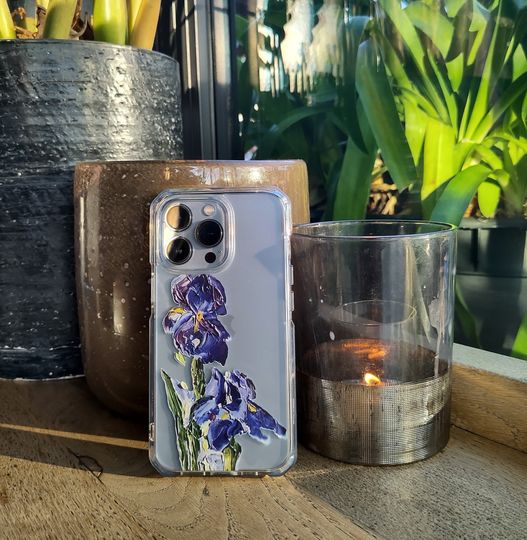 Iris phone case One piece phone case Floral case Clear iPhone case iPhone