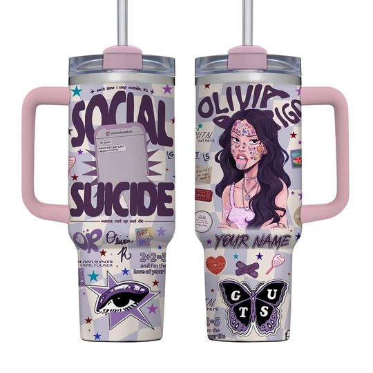 Custom Olivia Rodrigo Tumbler 40Oz, Olivia Rodrigo Tumbler Guts World Tour Tumbler, Guts Tour 2024 Tumbler, Olivia Rodrigo Fans Gift