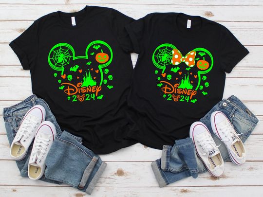 Disney Halloween 2024 Custom Shirt,Custom Halloween Disney Tshirt,Disney Family Matching Halloween Tee,Disneyland Halloween Shirts,Fall Tee
