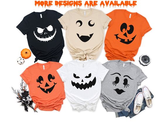 Halloween Shirt,Halloween Party Group T-Shirt,Pumpkin Family Face Shirt,Halloween Family Shirt, Halloween Group Shirt
