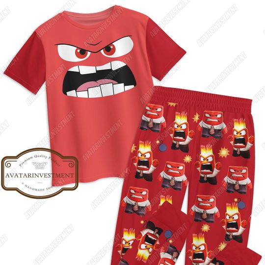 Anger Inside Out T-Shirt And Pants, Anger Inside Out Pajamas, Anger Inside Out Shirt, Inside Out Shirt, Inside Out Feeling Shirt