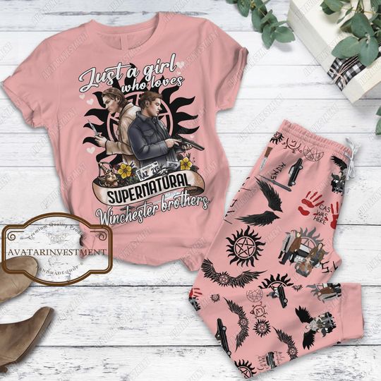 Supernatural T-Shirt And Pants, Supernatural Shirt, Supernatural Pajamas, Supernatural T-Shirt, Supernatural Gift, Winchesters Pajamas