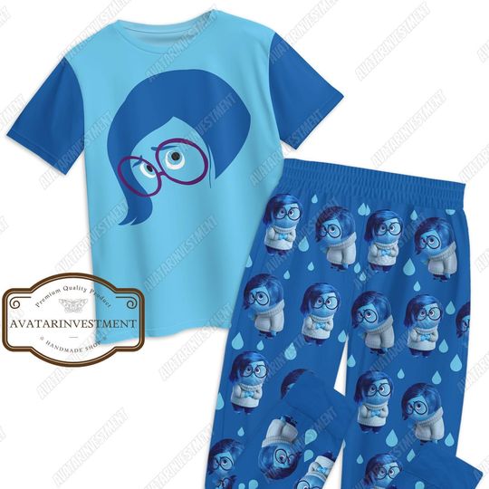 Sadness Inside Out T-Shirt And Pants, Inside Out Pajamas, Sadness Inside Out Shirt, Inside Out T-Shirt, Disney Inside Out Shirt