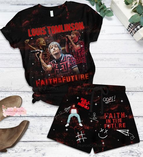 Louis Tomlinson Pajamas, Louis Tomlinson Shirt, Faith Future Tour Shorts, One Direction Halloween Shirt, Rock Band Holiday Pajamas