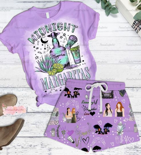 Midnight Margaritas Pajamas, Apothecary Shirt, Practical Magic Movie Shirt, Witch Holiday Pajamas, Basic Witch Halloween Pajamas