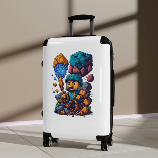 Minecraft suitcase Gamer suitcase Unique design suitcase Travel modern Suitcase