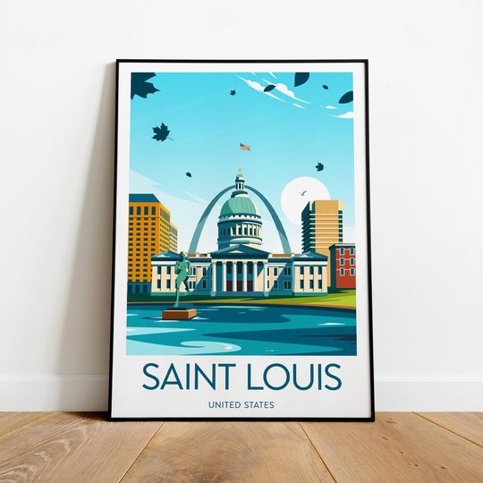 Saint Louis travel print - United States, Saint Louis poster, St. Louis print, USA print, Wedding gift, birthday present