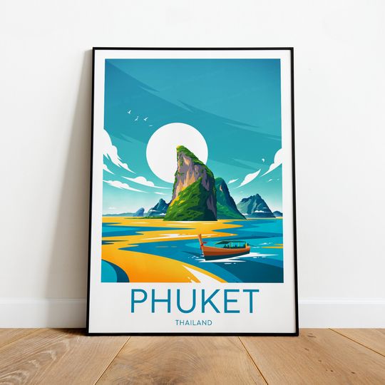 Phuket travel print - Thailand, Phuket poster, travel poster, Thailand poster, Wedding gift