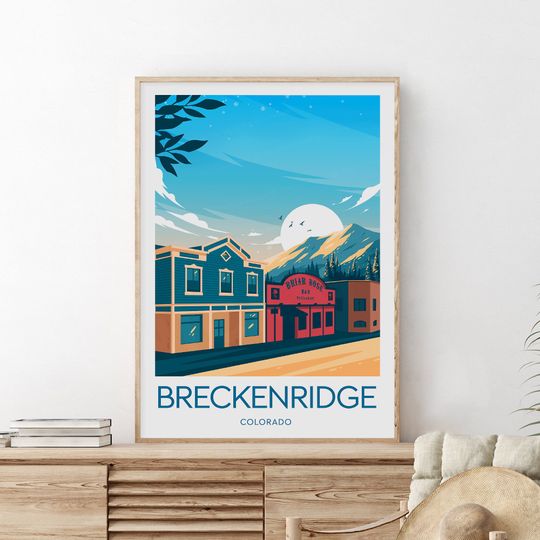Breckenridge ski print - Colorado, Breckenridge ski poster, Wedding gift, Birthday present