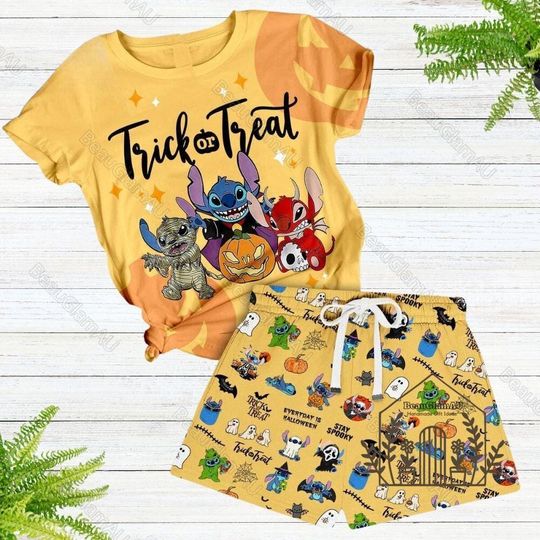 Halloween Stitch Trick or Treat Pajama Sets, Disney Stitch Pajamas Set