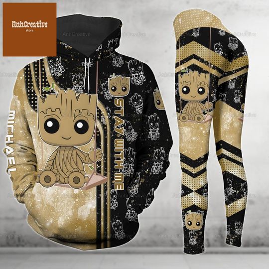 Disney Groot Hoodie And Leggings, Custom Baby Groot Hoodie