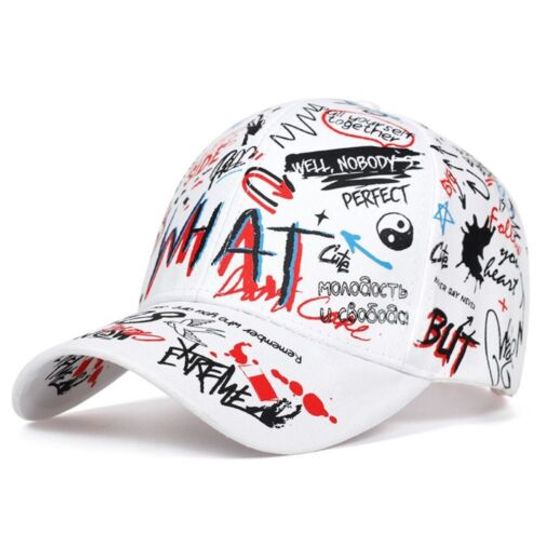 Letter Graffiti Sun Hat Hip Hop Visor Casual Snapback Hat  for Men Women