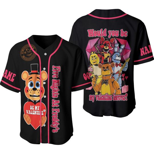 Five Nights At Freddy's Baseball Shirt, Be My Valentine Baseball Jersey