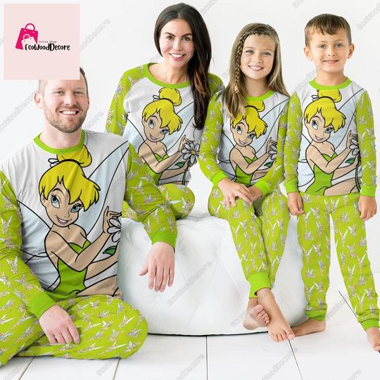 Tinkerbell Matching Family Pajamas, Disney Princess Pajamas Set, Christmas Pajamas