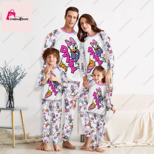 Daisy Duck Pajamas Family, Daisy Christmas Pajamas Set, Disney Matching Pajamas