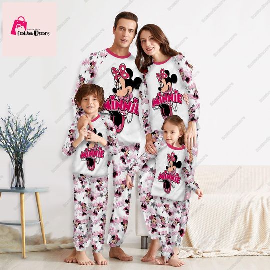 Minnie Mouse Pajamas Family, Minnie Christmas Pajamas Set, Disney Matching Pajamas Set
