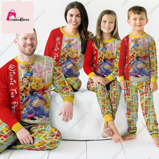 Disney Winnie The Pooh Matching Family Pajamas, Pooh Eeyore Piglet Tigger Pajamas Set