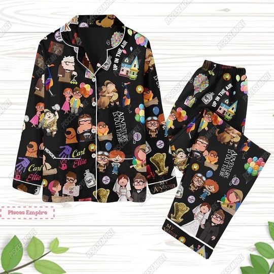 His Carl Her Ellie Pajamas, Carl And Ellie Shirt, Up Couple Holiday Pajamas, Disney Couple Pajamas Pants, Carl Ellie Halloween Pajamas