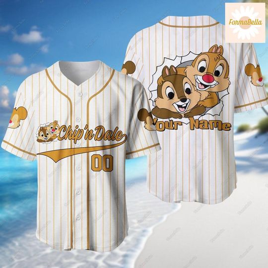 Halloween Personalize Chip And Dale Jersey Shirt, Disney Character Shirt