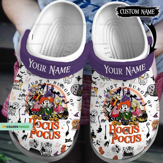 Mickey And Friends Shoes, Personalized Disney Halloween Sandals, Hocus Pocus Shoes, Horror Cartoon Sandals, Disney Pumpkin Sandals