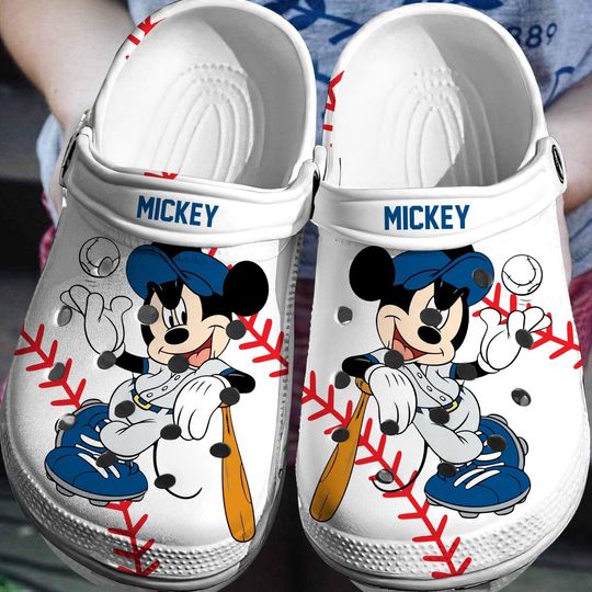 Mickey Baseball Clogs, Mickey Cute Clogs, Women Men Clogs, Cute Beach Shoe, Disney Sandals Clog, Summer For Clogs, Mickey Mouse Gifts