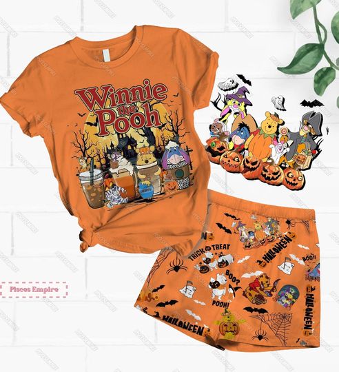 Winnie The Pooh Pajamas, Pooh And Friends Shirt, Honey Pooh Women Pajama, Pooh Disney Shirt, Disney Halloween Shirt, Trick Or Treat Tee