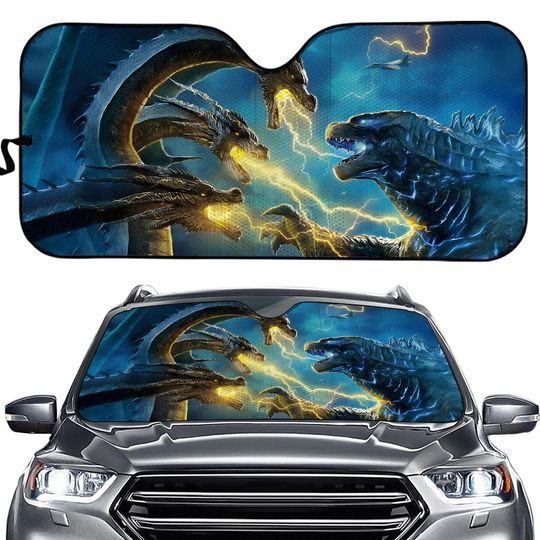 Ghidorah Vs god zilla Cartoon Movies Sun Shade