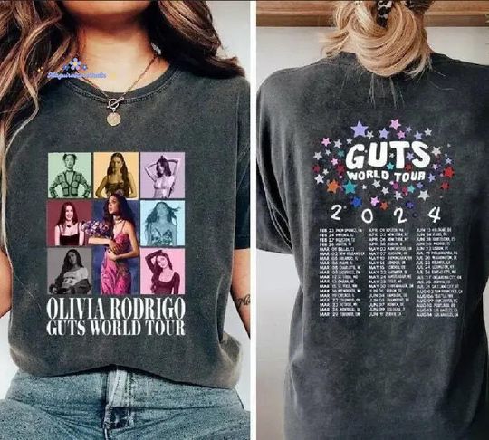 Discover Two-sided Olivia Rodrigo Guts Tour 2024 Shirt, The Guts World Tour 2024 , Olivia Rodrigo Shirt, Guts Tour 2024 Shirt