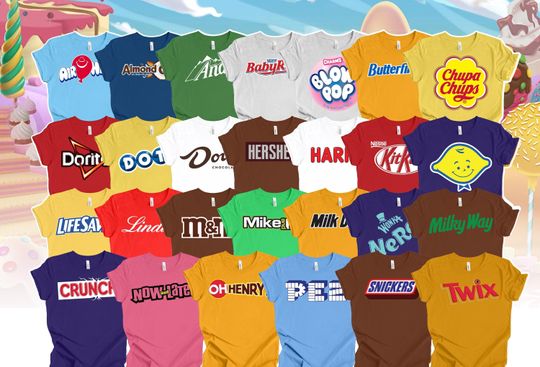 Halloween Costumes 2024 Candy Costume Adult Chocolate Bar Snacks Easy Matching Group Shirts Set Gift for Friends Family Trick or Treat