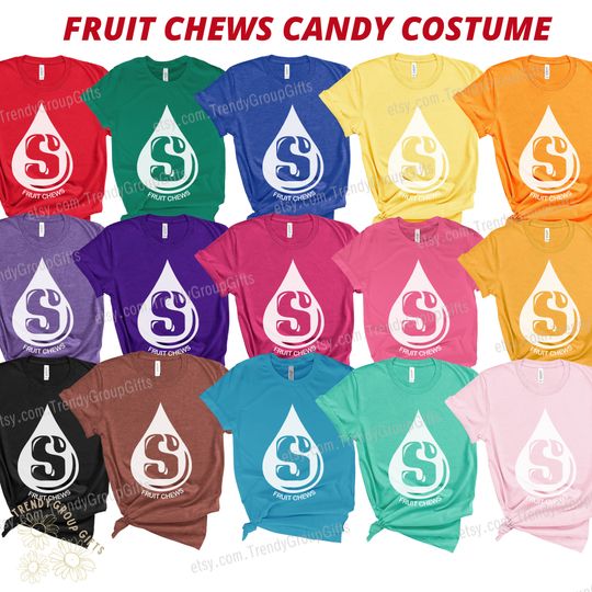 Fruit chews teacher halloween costumes candy halloween shirt group costume sibling couple work twin trio bff halloween shirt adult youth