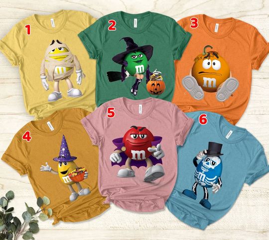 Discover Halloween Costume Group T-Shirt, M and M Family Costume Shirt, Halloween Shirt M & M Candies, M and M Candy Tee, Group Candy Shirts
