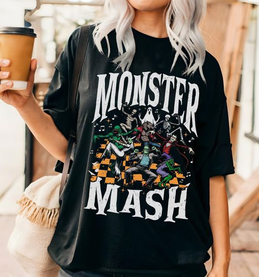 Comfort Colors Monster Mash Shirt, Retro Halloween Tshirt, Funny Halloween Shirt, Monster Tshirt, Trending Halloween, Halloween Gift