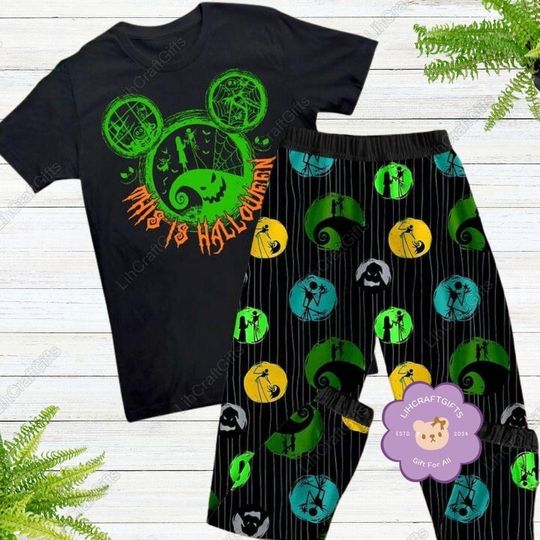 Halloween Oogie Boogie Pajamas Set, Disney Halloween Shirt, Nightmare Before Shirt