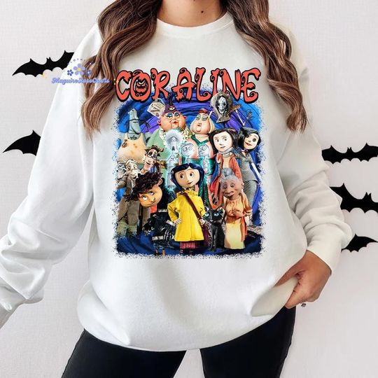 Discover Halloween Coraline Shirt, Coraline Movie Shirt, Cartoon Shirt, Spooky Season Tee, Halloween Movie Tee, Gift For Friends, Halloween Outf