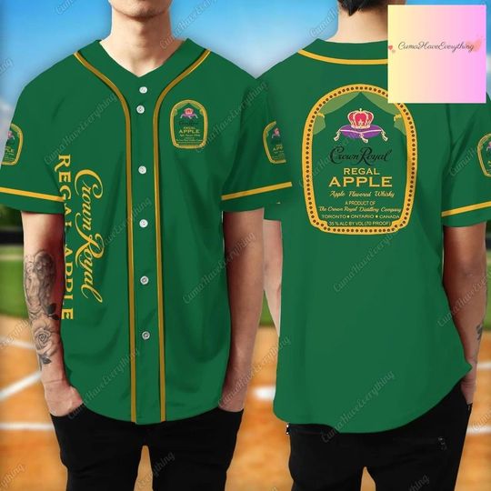 Discover Crown Royal Jersey Shirt, Crown Royal Regal Apple Shirt, Whiskey Baseball Jersey, Baseball Jersey Shirt, Shirt For Men, Gift For Him