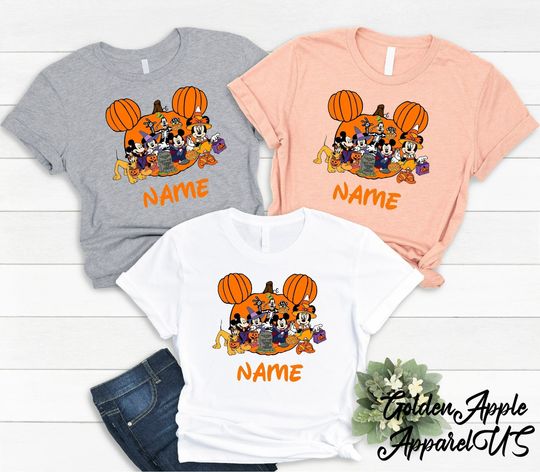 Custom Disney Halloween Family Matching Shirt, Mickey And Friends Shirt, Halloween Party Shirt, Disney World Shirt, Halloween Gift