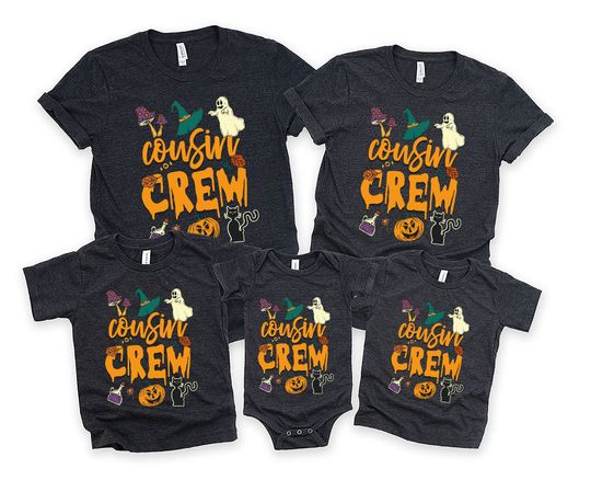 Discover Halloween Cousin Crew T shirt, Halloween Cousin Group Shirts, Halloween Family T shirts, Matching Cousin Shirts, Halloween Party Youth Shirt
