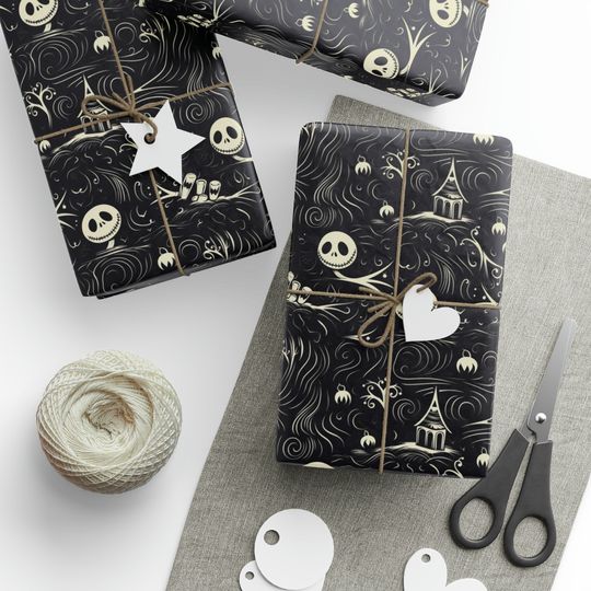 Discover Ghostly Christmas Nightmare Wrapping Paper - A Ghoulishly Festive Holiday Gift Wrap