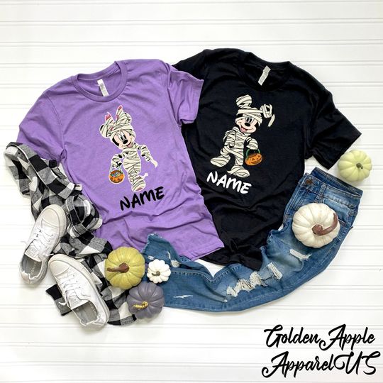 Discover Custom Disney Halloween Family Matching Shirt, Mickey And Minnie Shirt, Halloween Party Shirt, Disney World Shirt, Halloween Gift