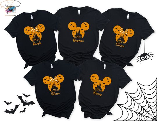 Discover Custom Disney Halloween Shirt 2024, Disney Shirt, Halloween Matching Shirts, Custom Disney Family Shirt, Halloween Shirts, Disney Halloween