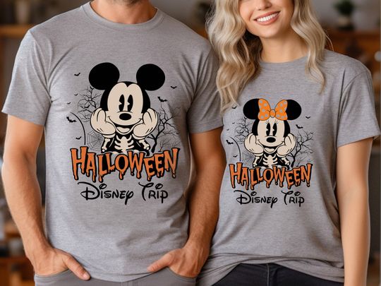 Discover Custom Disney Halloween Shirts, Disney Mickey Minnie Matching Shirt, Halloween Shirt, Disney Vacation Trip Shirt, Halloween Party Family Tee