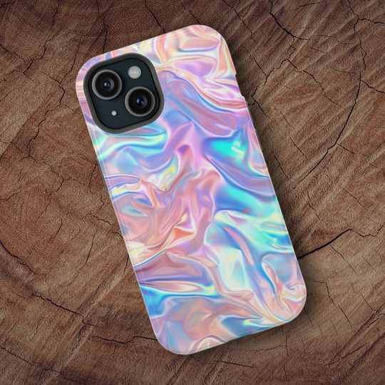 Discover iPhone MagSafe Compatible Iridescent Print Phone Case Trendy Cute